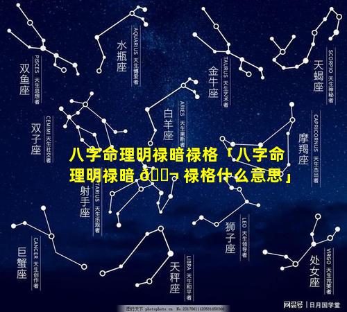 八字命理明禄暗禄格「八字命理明禄暗 🐬 禄格什么意思」